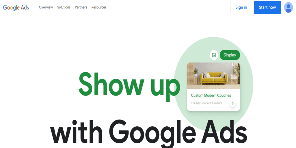 Show up with Google Ads poster