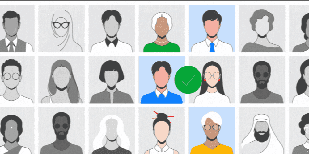 Google animation of different users to target