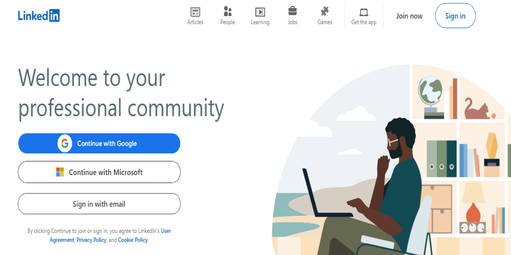 Screenshot of LinkedIn website