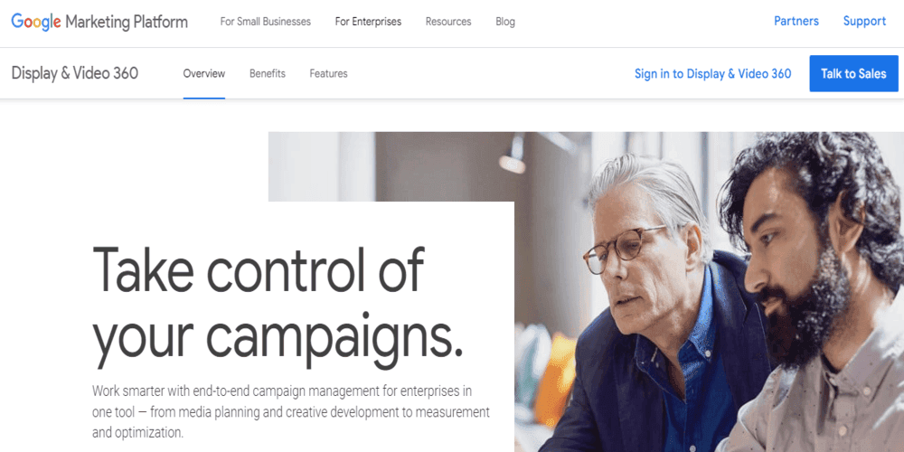 Screenshot of Google Marketing Platform for programmatic advertising