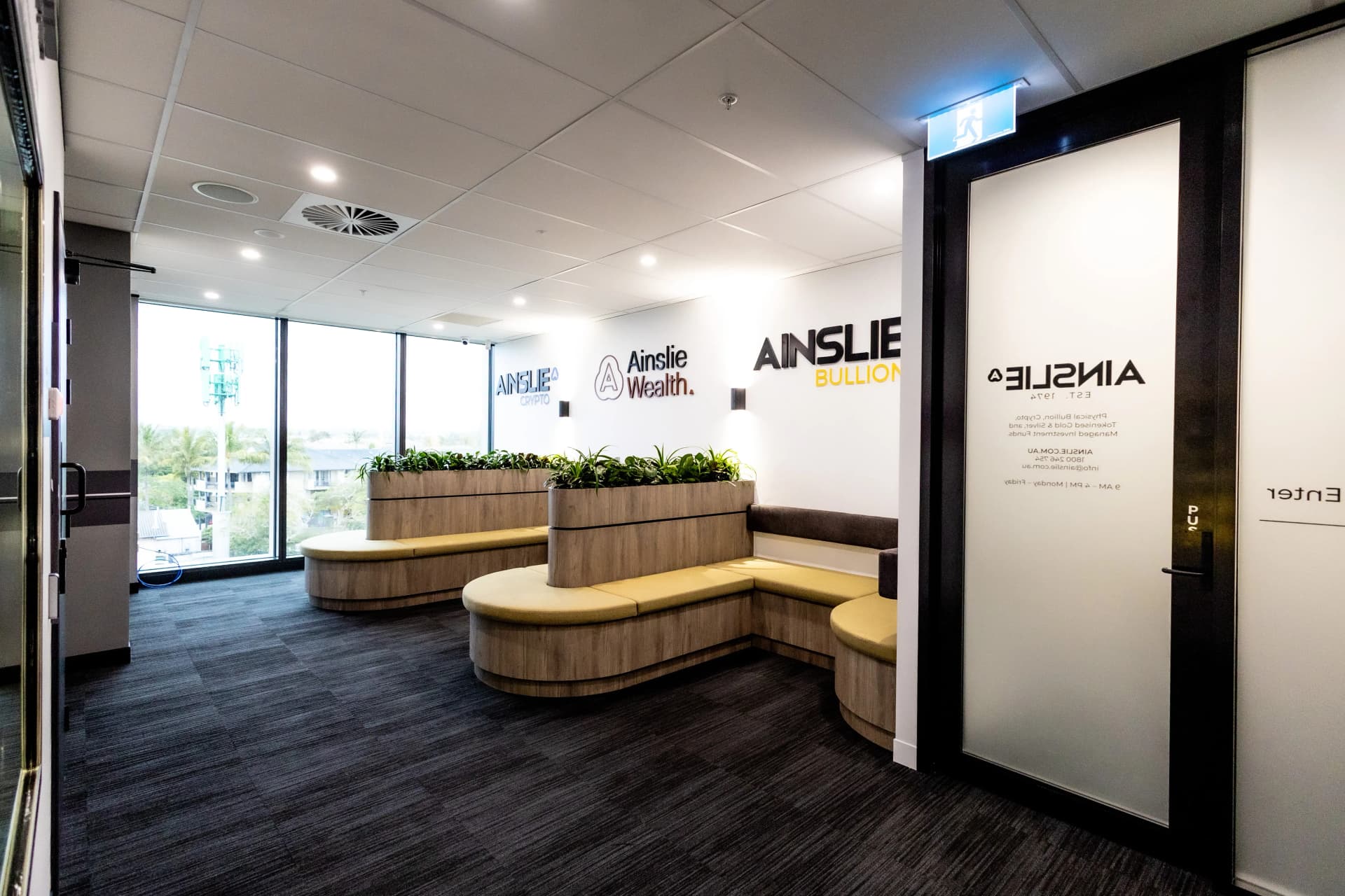 Ainslie Bullion's Gold Coast office, waiting area for customers to sit prior to their appointment.