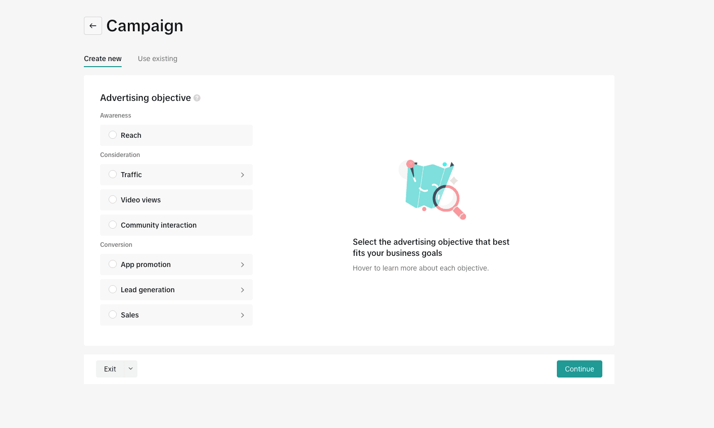 TikTok ads manager platform view