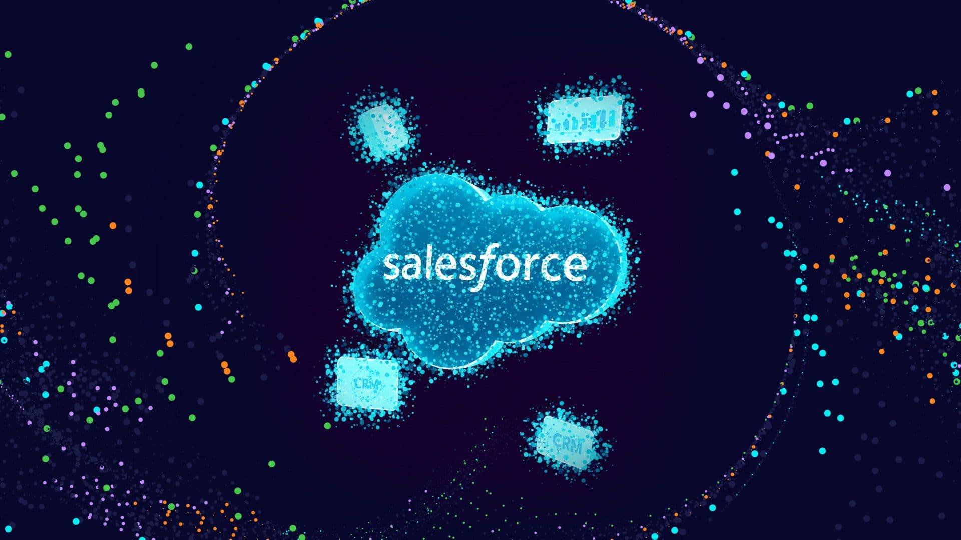 Salesforce logo with particle effects applied