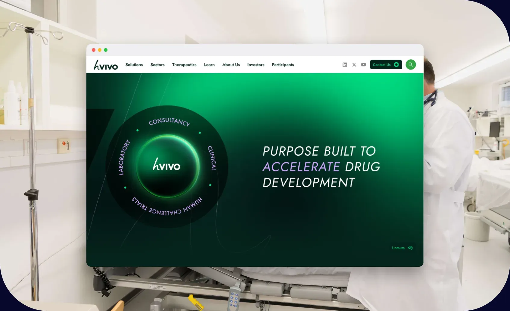 hVIVO website shown in a browser window