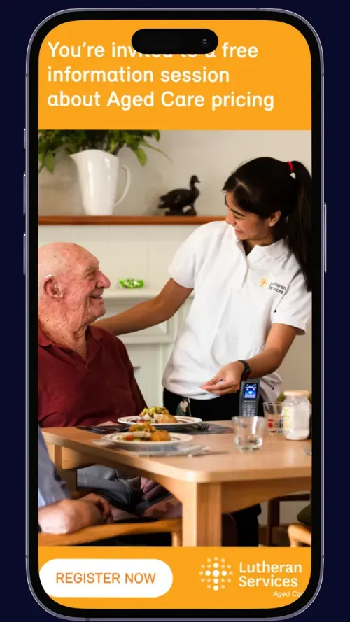 A young woman providing aged care to an older man