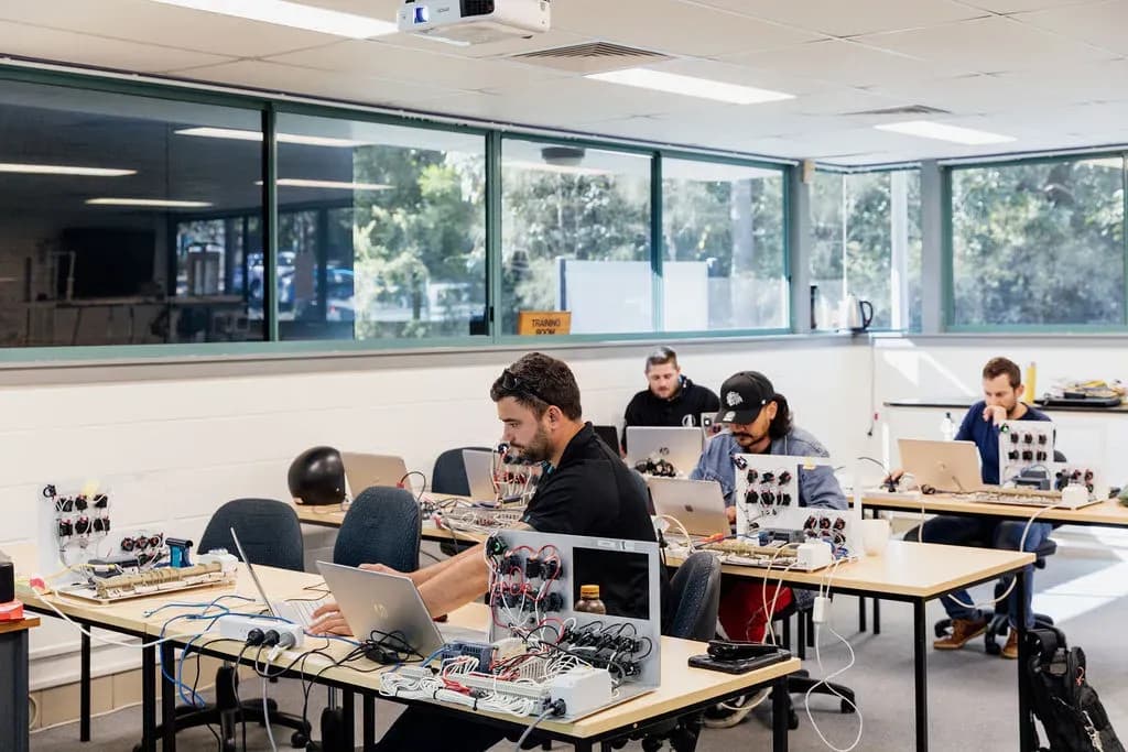 Student learning about electrical instrumentaion and control with EIM Training