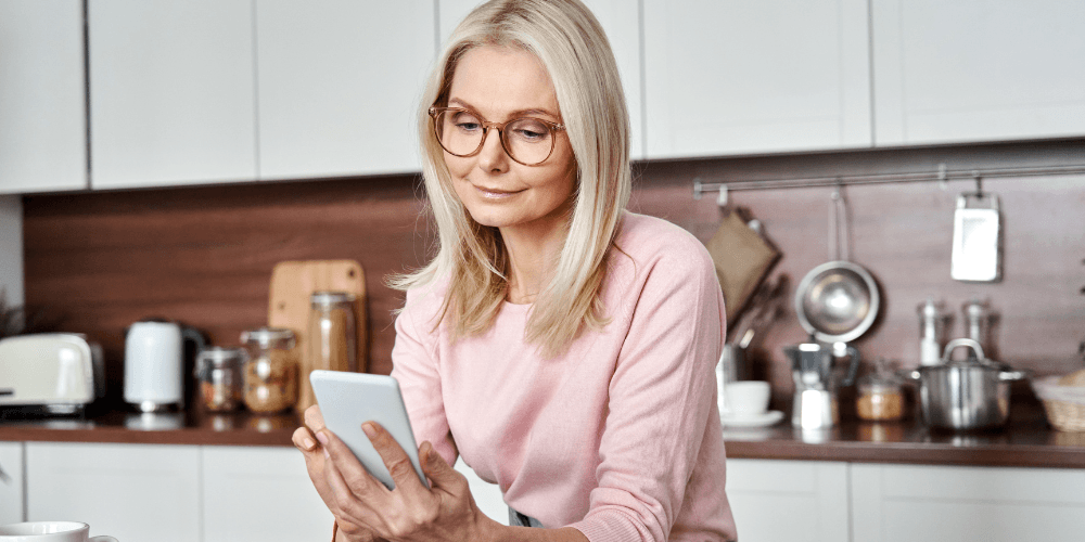 Woman looking at phone