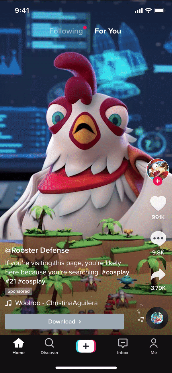 An animated example of a TikTok spark ad
