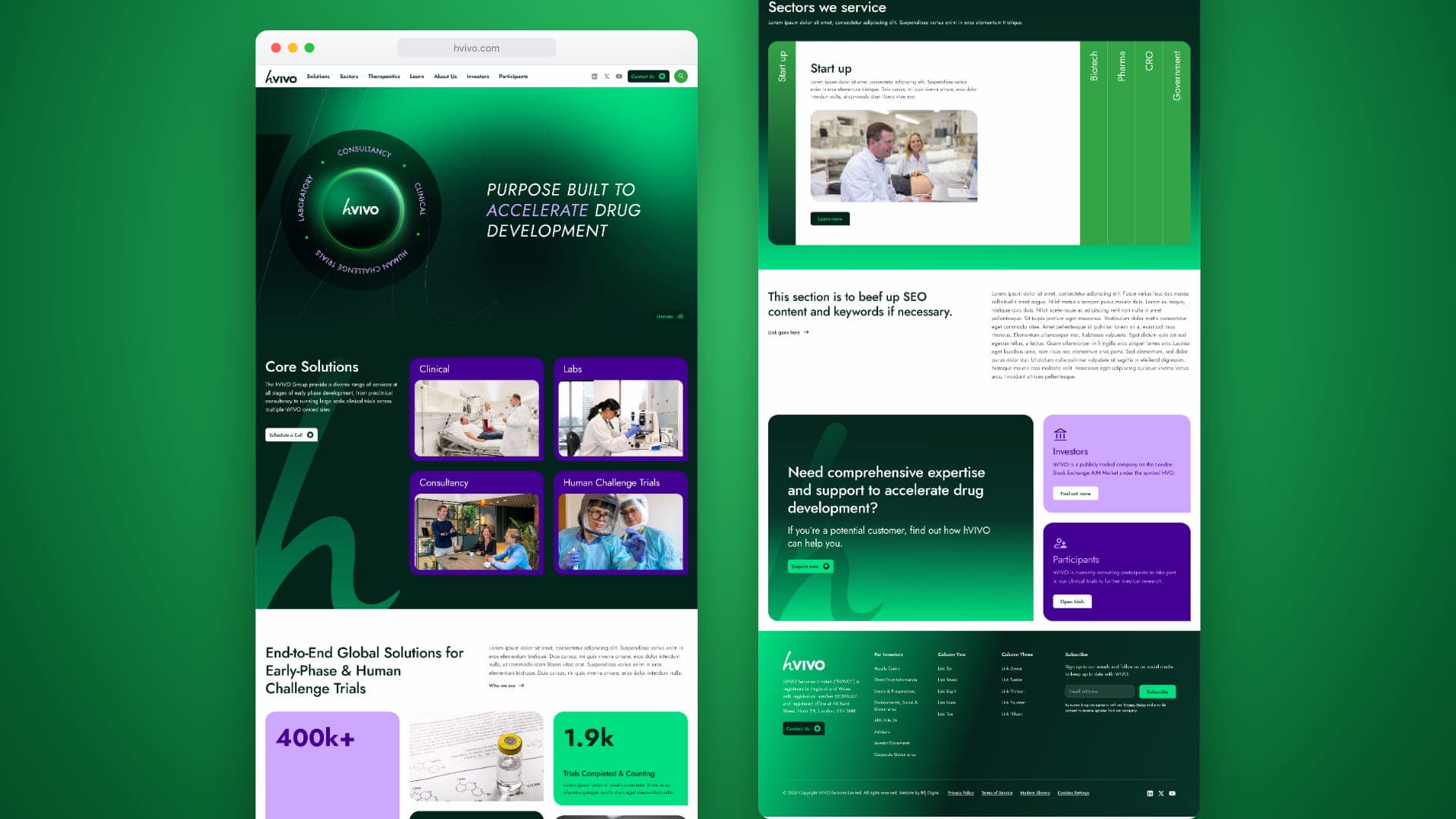 Hvivo screenshot of new website.