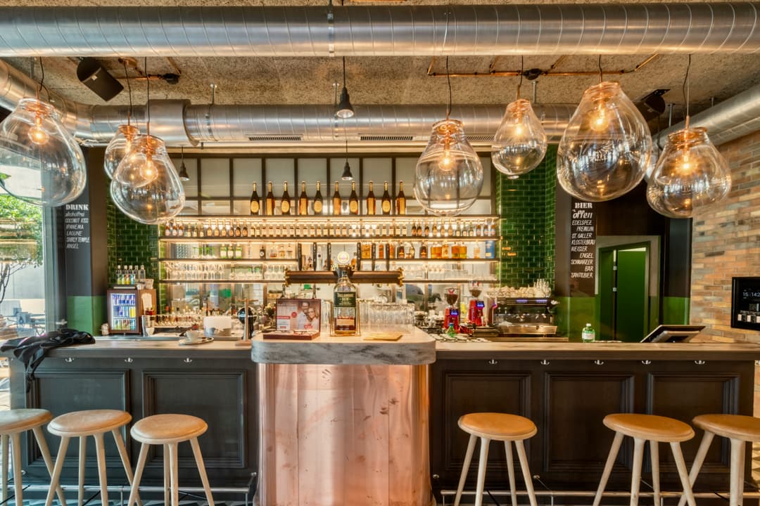 venue bar with casual stools by the bar